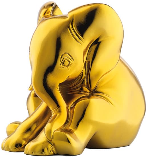 Jagna Weber: Skulptur "Little Elephant", gjuten version, metalliskt guld