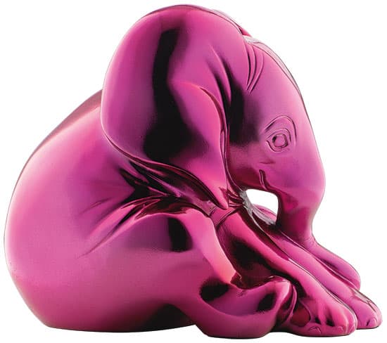 Jagna Weber: Skulptur "Little Elephant", gjuten version, rosa metallic