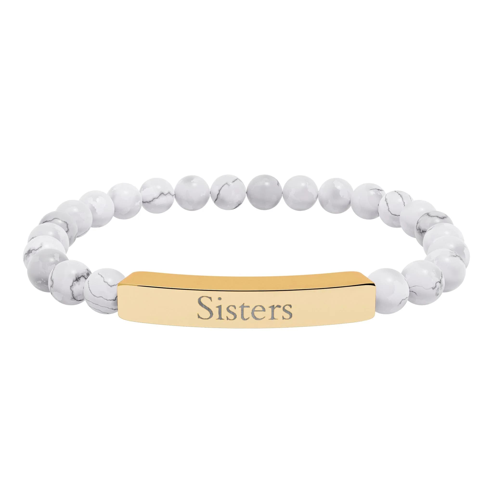 Personligt naturstensarmband med graverad stav - bild 1