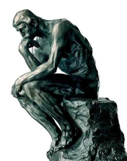 Auguste Rodin: Skulptur "Tänkaren" (26 cm), bunden brons