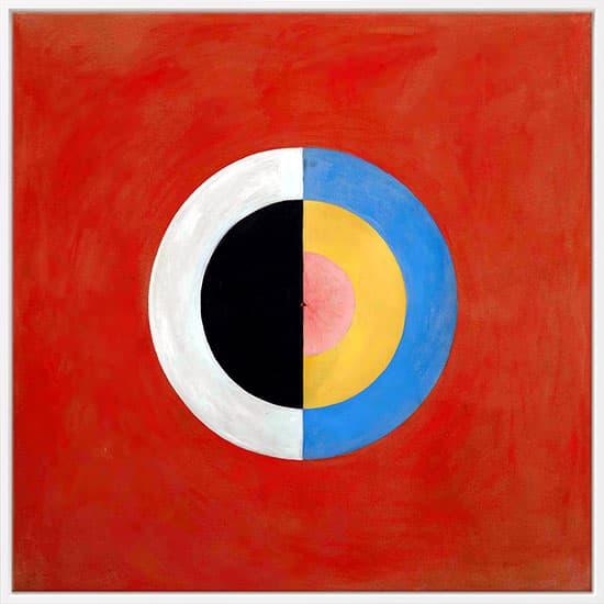 Hilma af Klint: Bild "Svanen, nr 17" (1914-1915), vit inramad version