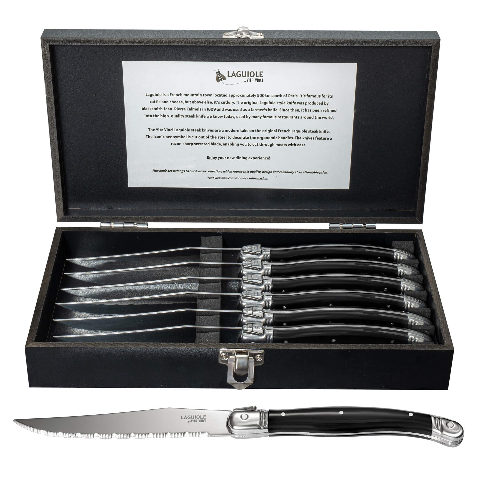 Steakkniv - Laguiole Vita Vinci - Avanza - Svart. - bild 1