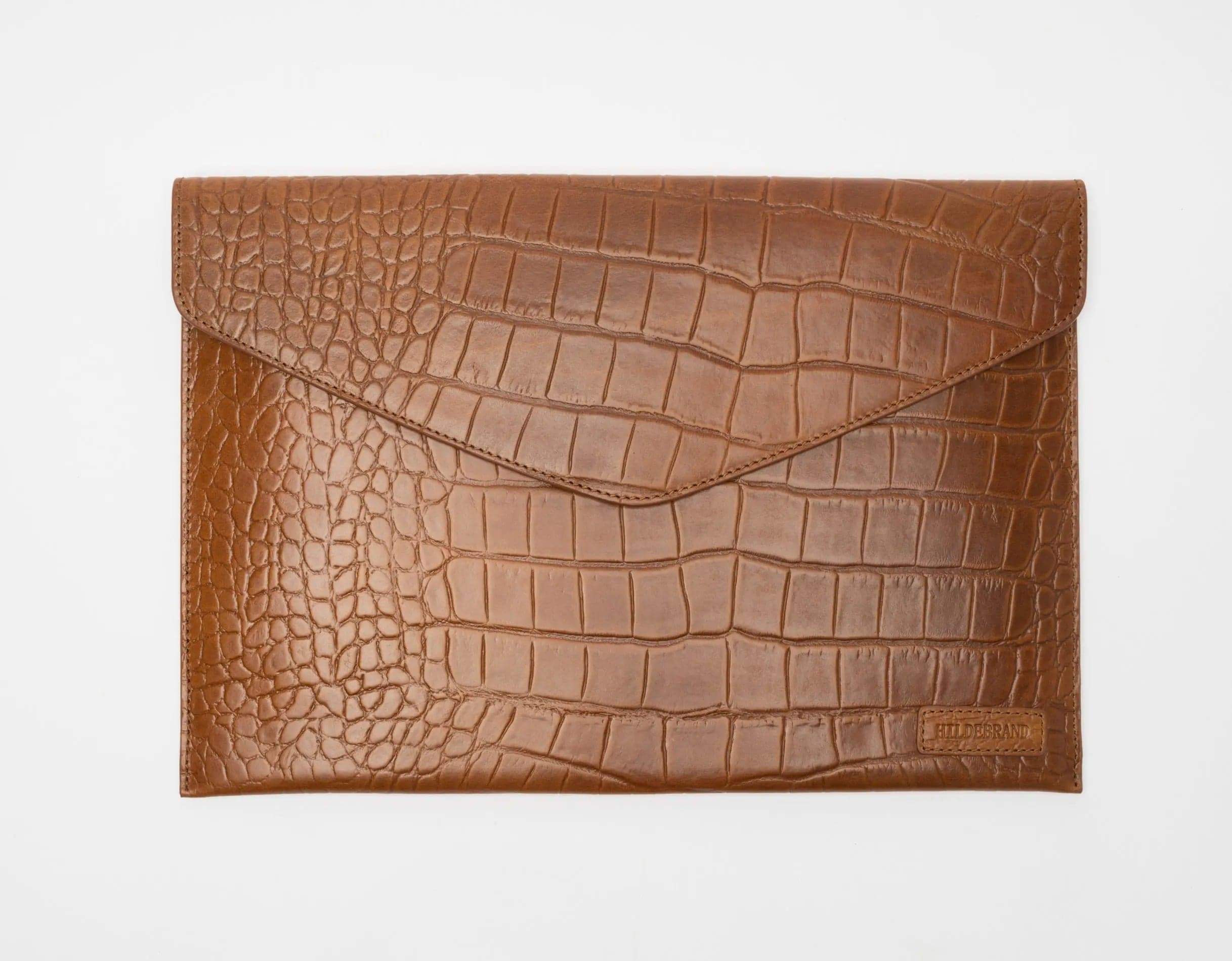 Laptopfodral i läder, 15'', Cognac Croco - bild 1