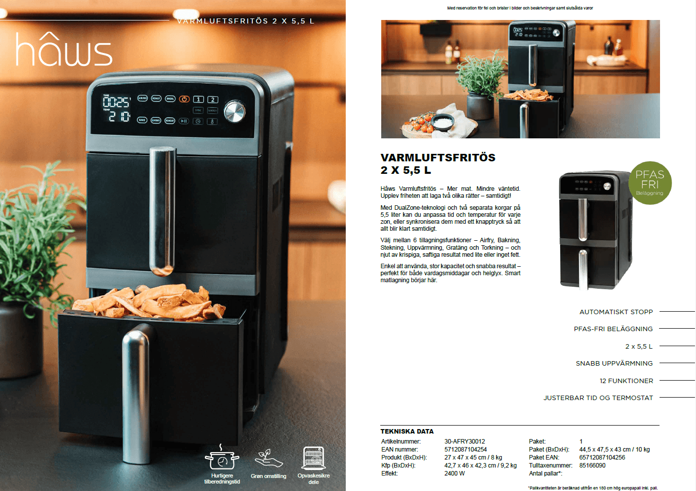 Hâws Airfryer 5L x2 - bild 3