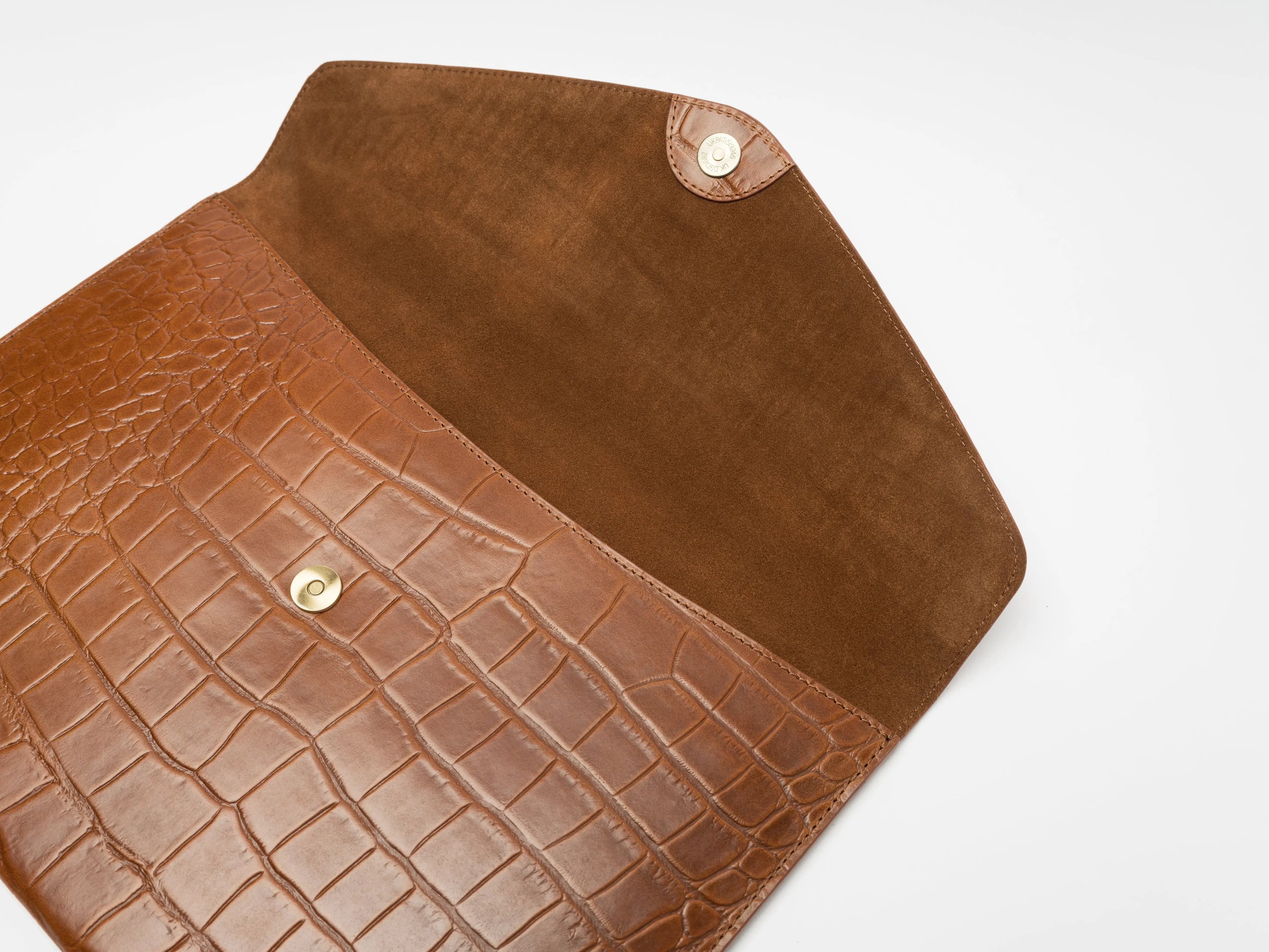 Laptopfodral i läder, 15'', Cognac Croco - bild 3