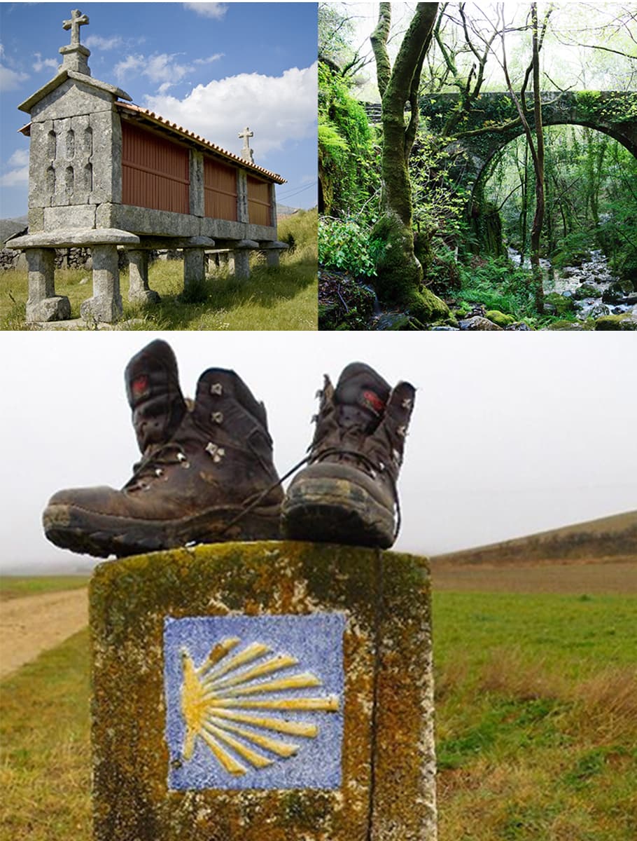 Vandring längs pilgrimsleden till Santiago de Compostela