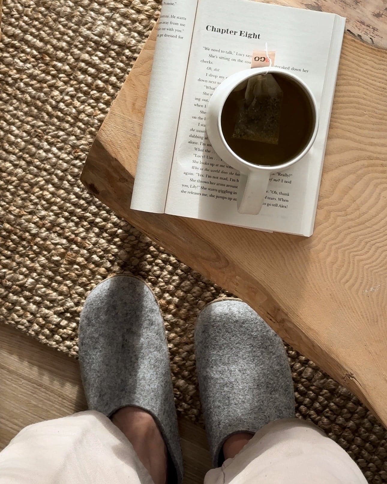 Filttofflor med mockasula - Ljusgrå - bild 3