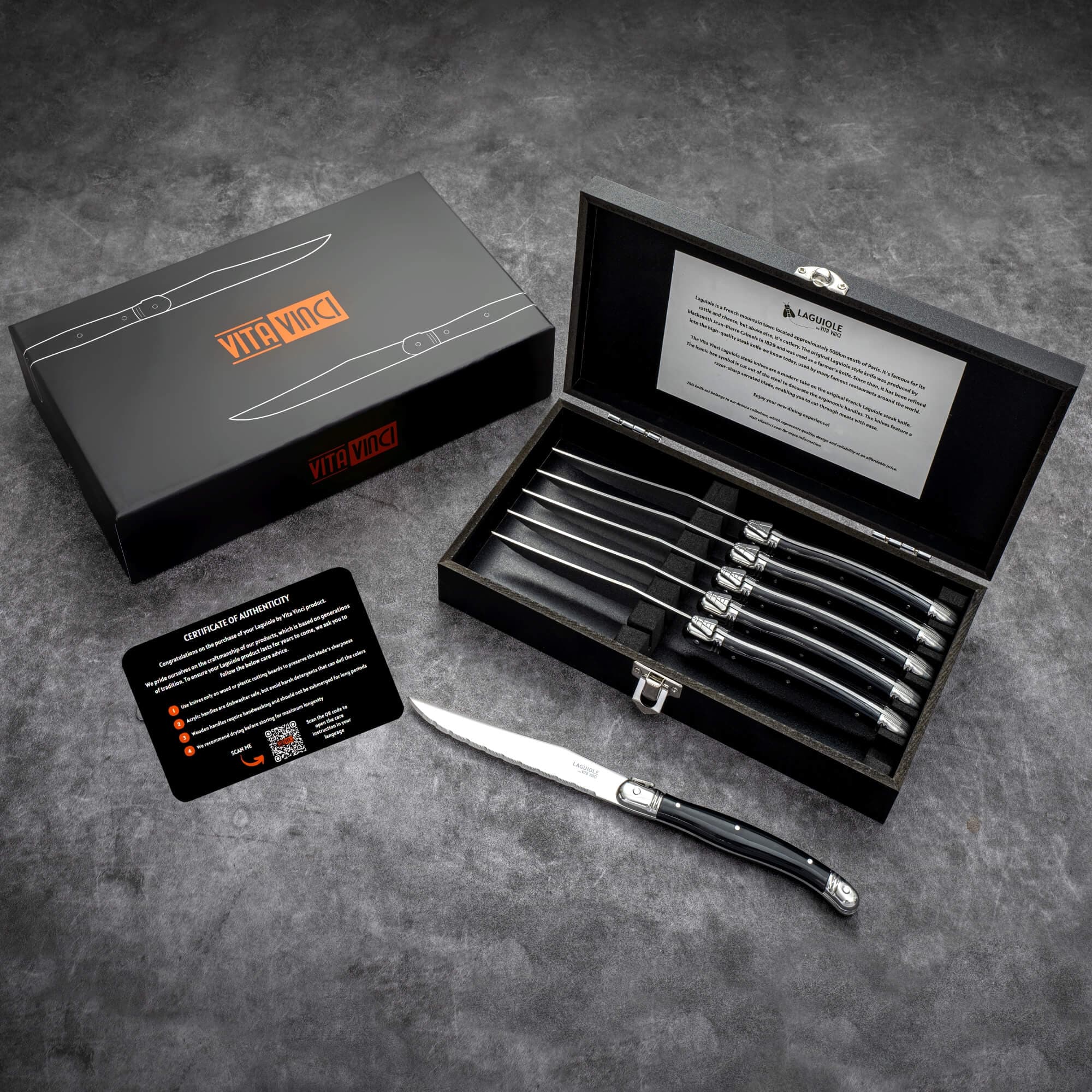 Steakkniv - Laguiole Vita Vinci - Avanza - Svart. - bild 11