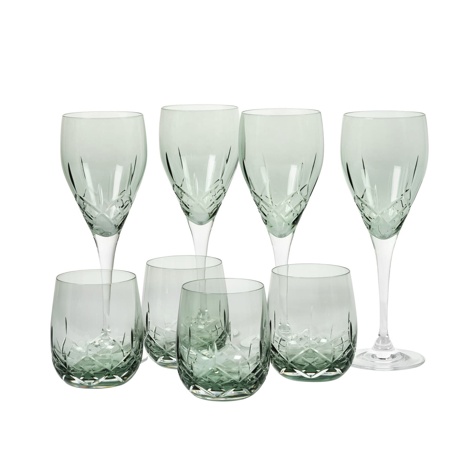 Crown glasset 8 delar, grön, 4 pers - bild 1