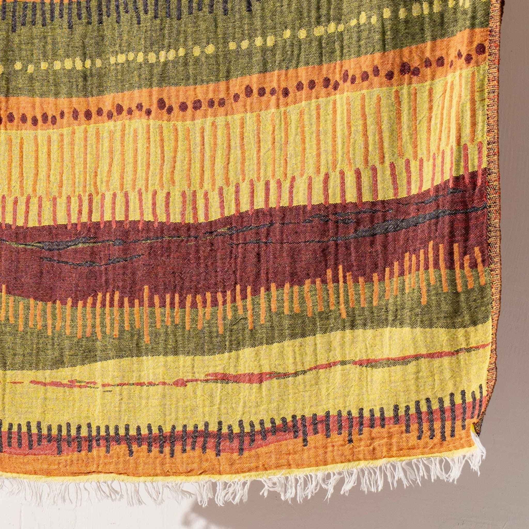 Etnisk hammamhandduk - Handvävd turkisk bomull - Peshtemal med fransar - bild 10