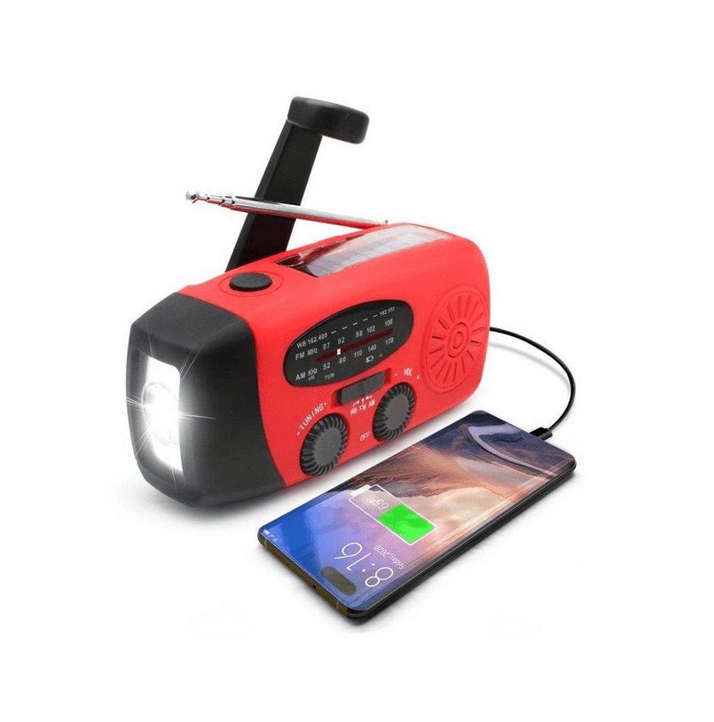 Bärbar radio med USB-laddare och ficklampa - bild 1