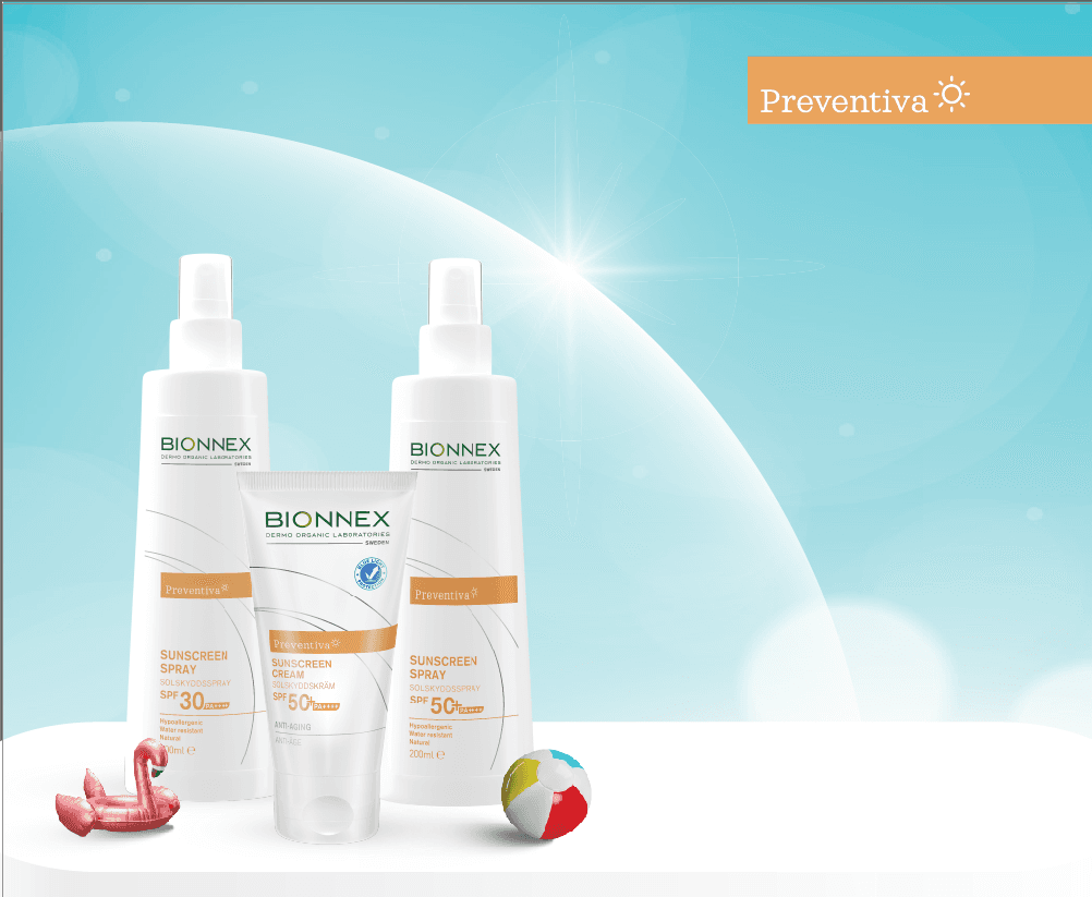 Bionnex solskyddsset – 3 solkrämer för ansikte och kropp med SPF 30 & 50.