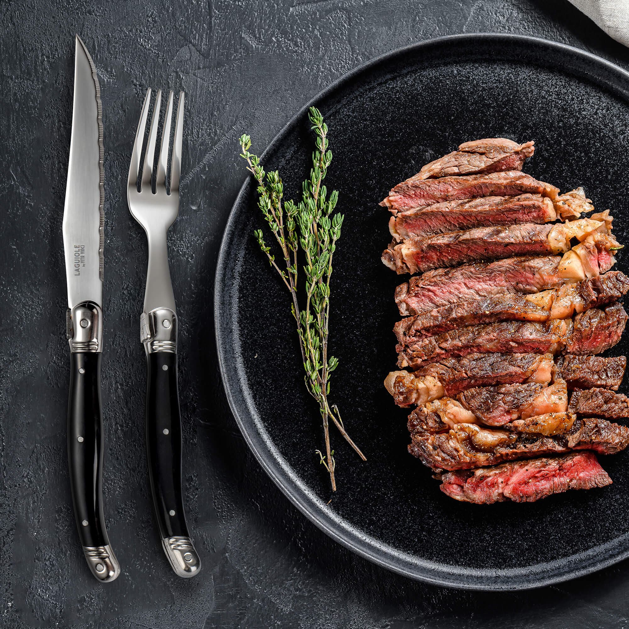 Steakkniv - Laguiole Vita Vinci - Avanza - Svart. - bild 17