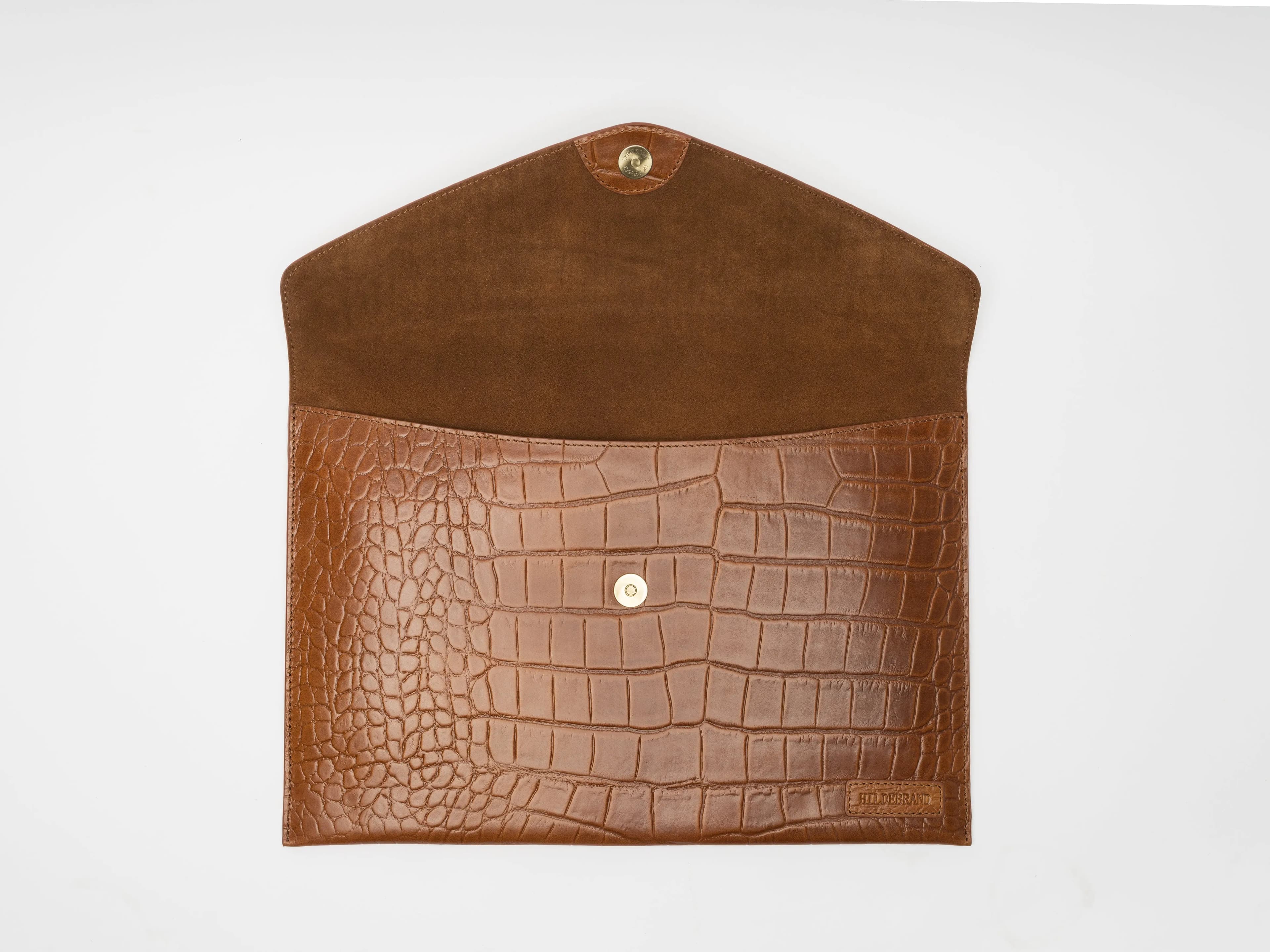 Laptopfodral i läder, 15'', Cognac Croco - bild 2
